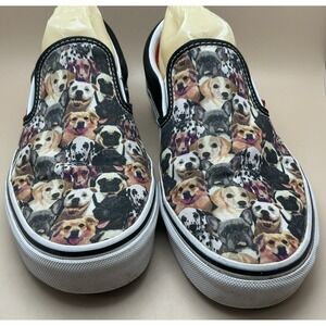 Vans X ASPCA Puppy Dog Faces Classic Slip Ons Men's 8.5 Women's 10